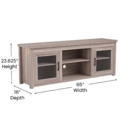 Emma And Oliver TV Stand For Up To 80" TV's - 65" Media Console With Classic Full Glass Doors & 3 Adjustable Shelves -Furniture Shop GUEST 2edf4b0b 3062 4613 9af5 813e348abb56
