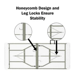 Hastings Home 6' Folding Utility Table With Carry Handle - White -Furniture Shop GUEST 2f0826ee 1c4a 460b aa68 a33639717c10
