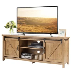 Costway TV Stand Media Center Console Cabinet Sliding Barn Door For TV's 60'' 24 Costway TV Stand Media Center Console Cabinet Sliding Barn Door For TV's 60'' -Furniture Shop GUEST 2f33cc04 c6af 4b92 904a 0de4eaf295d7