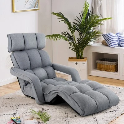 Costway 6-Position Adjustable Floor Chair For Adults Foldable Lazy Sofa For Living Room 3 Costway 6-Position Adjustable Floor Chair For Adults Foldable Lazy Sofa For Living Room