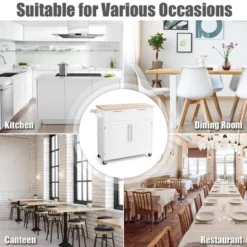 Costway Rolling Kitchen Cart Island Heavy Duty Storage Trolley Cabinet Utility White 14 Costway Rolling Kitchen Cart Island Heavy Duty Storage Trolley Cabinet Utility White -Furniture Shop GUEST 301bc2e3 915c 42c5 bc12 4b10e639d2c1