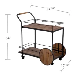 Trodel Reclaimed Wood Bar Cart Natural/Black - Aiden Lane -Furniture Shop GUEST 30417cea 6b68 40fe 98fc 81dc69ea210d