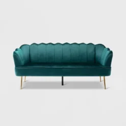 Reitz Modern Glam Velvet Channel Stitch 3 Seater Shell Sofa - Christopher Knight Home -Furniture Shop GUEST 3192bda6 3837 444c aa48 9c4d9b3fdda8