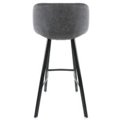 Elama Faux Leather Bar Stool In Gray With Black Legs 12 Elama Faux Leather Bar Stool In Gray With Black Legs -Furniture Shop GUEST 3218d155 23e6 430c ad9c a3b53b3d47de