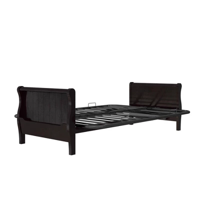 Full Chester Wood Arm Futon Frame With 8" Polyester Mattress - Room & Joy 13 Full Chester Wood Arm Futon Frame With 8" Polyester Mattress - Room & Joy - Image 11