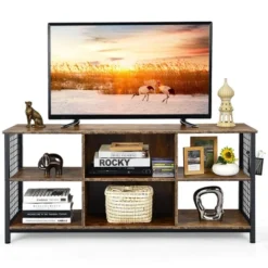 Costway 3-Tier TV Stand For TV's Up To 65'' Entertainment Media Center W/Storage Basket -Furniture Shop GUEST 3334ecfe 6649 4705 8e78 c62cd18aac48