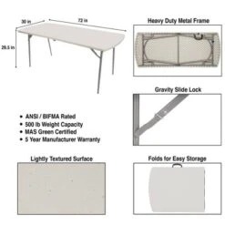 30"x72" Heavy Duty Fold In Half Table Speckled Gray - Hampden Furnishings -Furniture Shop GUEST 34839f1c 73a2 49b1 b84c 79b8fdf4e9a8