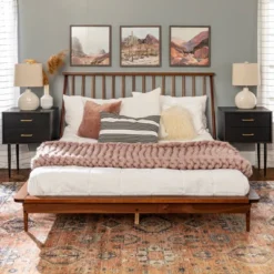 Boho Solid Wood Spindle Platform Bed - Saracina Home 29 Boho Solid Wood Spindle Platform Bed - Saracina Home -Furniture Shop GUEST 34e37aae 945b 4e1c b588 d216ba7b0bcd