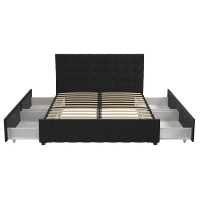 Elizabeth Velvet Upholstered Bed With Storage - CosmoLiving By Cosmopolitan 4 Elizabeth Velvet Upholstered Bed With Storage - CosmoLiving By Cosmopolitan - Image 2