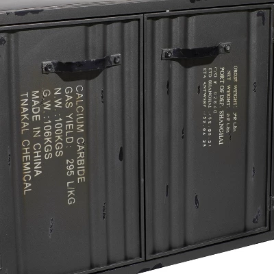 Industrial Wood Buffet Gray - Olivia & May 8 Industrial Wood Buffet Gray - Olivia & May - Image 6