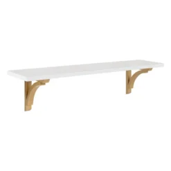 36" X 9" Corblynd Traditional Wood Wall Shelf White/Gold - Kate And Laurel -Furniture Shop GUEST 3623da6b b14e 47b6 8c71 08bc7244224b