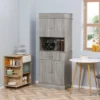 HOMCOM 72" Kitchen Buffet With Hutch, Freestanding Pantry Cupboard With Utility Drawer, 2 Door Cabinets And Countertop, Grey Wood Grain -Furniture Shop GUEST 37f66df0 7507 4fff 81c5 445ec9fedcfb
