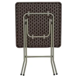 Flash Furniture 1.95-Foot Square Brown Rattan Plastic Folding Table -Furniture Shop GUEST 38107a30 c523 4723 95f5 36e1138b1712