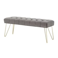 Hewett Velvet Tufted Metal Bench - Inspire Q 19 Hewett Velvet Tufted Metal Bench - Inspire Q -Furniture Shop GUEST 38198094 39ea 41aa a20c 75d42fc70e3e