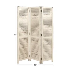 Farmhouse Wood Room Divider Screen Cream - Olivia & May -Furniture Shop GUEST 3859f20e 18b6 41e1 9210 ee951a303467