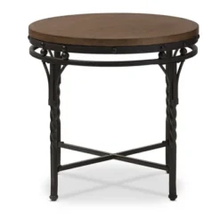 Austin Vintage Industrial Round End Table - Antique Bronze - Baxton Studio