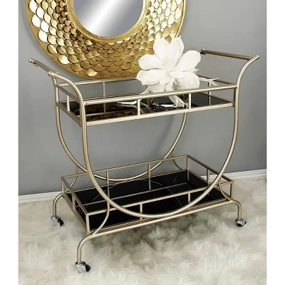 Modern 2 Tier Cart Silver - Olivia & May 3 Modern 2 Tier Cart Silver - Olivia & May
