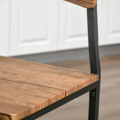 HOMCOM 3 Piece Industrial Counter Height Dining Table Set, Bar Table & Chairs With Steel Legs & Footrests -Furniture Shop GUEST 3a338d77 c9a6 4572 a690 b1e3e60dcc22