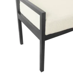 Modern Metal Sherpa Bench Cream - HomePop -Furniture Shop GUEST 3bfdccd1 efc9 4a8e a7f4 e2a9181ac652