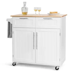 Costway Rolling Kitchen Cart Island Heavy Duty Storage Trolley Cabinet Utility White 19 Costway Rolling Kitchen Cart Island Heavy Duty Storage Trolley Cabinet Utility White -Furniture Shop GUEST 3da33040 34b0 45ee 8aea e6886299520c