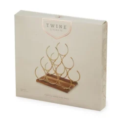 Twine Pyramid 6 Bottle Wood Wine Rack, Holds 6 Standard Wine Bottles, Wood Base, Gold 13 Twine Pyramid 6 Bottle Wood Wine Rack, Holds 6 Standard Wine Bottles, Wood Base, Gold -Furniture Shop GUEST 3f543b8b 870d 45cd 912d e56dda6b95e5