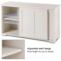 Costway Kitchen Storage Cabinet Sideboard Buffet Cupboard Wood Sliding Door Pantry White -Furniture Shop GUEST 3f559807 c55e 44aa 9080 c81e6961219c