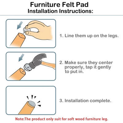 Unique Bargains Nail On Felt Furniture Table Chair Leg Pads 27mm/1" Pack Of 30 4 Unique Bargains Nail On Felt Furniture Table Chair Leg Pads 27mm/1" Pack Of 30 - Image 2