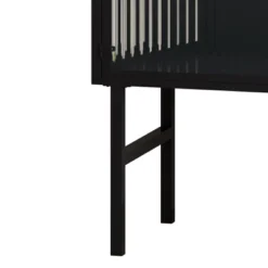 43.31" Contemporary Glass Door Cabinet With Two Levels Of Storage, Black - ModernLuxe -Furniture Shop GUEST 3f6be7a4 9944 404a 9665 286d15d00a20