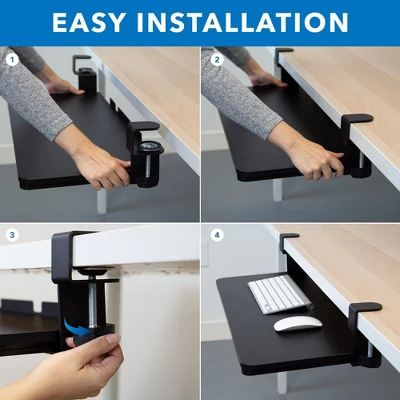 Mount-It! Clamp Keyboard Tray | Sliding Under Desk Keyboard & Mouse Platform | Retractable Undermount Drawer | No Screws Or Scratches To Assemble 6 Mount-It! Clamp Keyboard Tray | Sliding Under Desk Keyboard & Mouse Platform | Retractable Undermount Drawer | No Screws Or Scratches To Assemble - Image 4