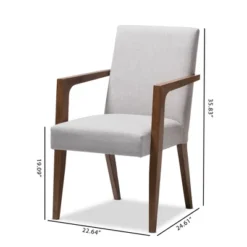 Set Of 2 Andrea Mid - Century Modern Upholstered Wooden Armchair - Grayish Beige - Baxton Studio -Furniture Shop GUEST 43740384 f110 46a3 b208 6fc053f7c0da