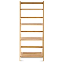 Costway Multifunctional 4 Shelf Bamboo Bookcase Ladder Plant Flower Stand Rack Storage -Furniture Shop GUEST 4561f3a3 b500 441e a302 96cccd442792