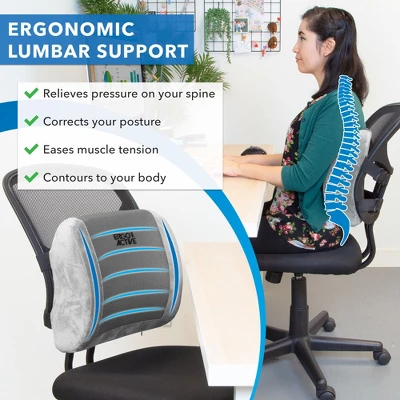 Mount-It! ErgoActive Lumbar Support Pillow, Memory Foam 4 Mount-It! ErgoActive Lumbar Support Pillow, Memory Foam - Image 2