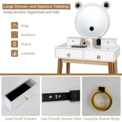 Costway Vanity Dressing Table Set Touch Screen Dimming Mirror -Furniture Shop GUEST 483832fa 7175 4ec0 bae3 991a21e26a90