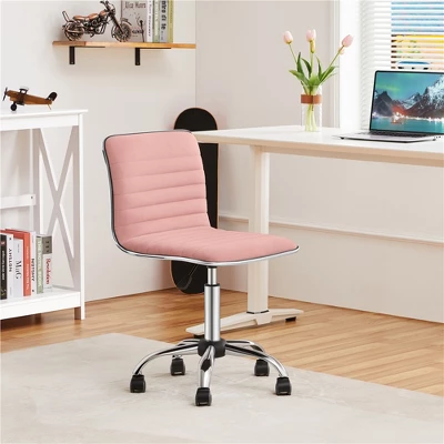 Yaheetech Velvet Low Back Armless Desk Chair Office Chair With Wheels 3 Yaheetech Velvet Low Back Armless Desk Chair Office Chair With Wheels