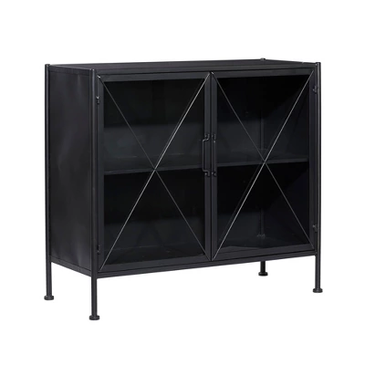 Industrial Metal Cabinet Black - Olivia & May 22 Industrial Metal Cabinet Black - Olivia & May - Image 20