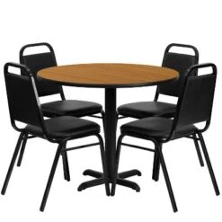 Flash Furniture 36'' Round Laminate Table Set With X-Base And 4 Trapezoidal Back Banquet Chairs -Furniture Shop GUEST 497585ac afe5 4681 a2ad 80aa1fd14678