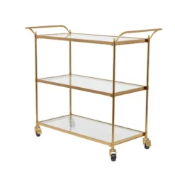 Modern 3 Shelf Metal Bar Cart Brass - Olivia & May -Furniture Shop GUEST 4a9e3480 5a4c 42b9 9d13 2adb0b6fa38f