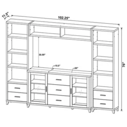 4pc Lewes Entertainment Center TV Stand For TVs Up To 65" Cappuccino Brown - Coaster -Furniture Shop GUEST 4b7d6c5e f38e 420f b91e 0435f853e67f