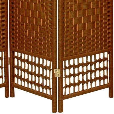 5 1/2 Ft. Tall Fiber Weave Room Divider - Dark Beige (5 Panel) 4 5 1/2 Ft. Tall Fiber Weave Room Divider - Dark Beige (5 Panel) - Image 2