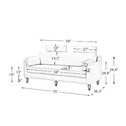 Jorgelina 75" Sofa For Living Room With Solid Wooden Legs | ARTFUL LIVING DESIGN -Furniture Shop GUEST 4ca7e8bd a588 4501 9fc9 09a0da90c651