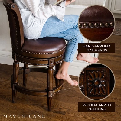 Maven Lane Pullman Wooden Kitchen Bar Height Stool With 180 Degrees Swivel 3 Maven Lane Pullman Wooden Kitchen Bar Height Stool With 180 Degrees Swivel