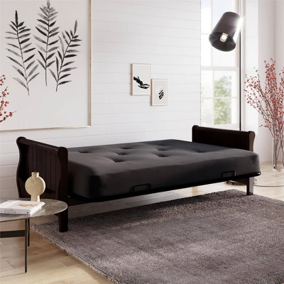 Full Chester Wood Arm Futon Frame With 8" Polyester Mattress - Room & Joy 5 Full Chester Wood Arm Futon Frame With 8" Polyester Mattress - Room & Joy - Image 3