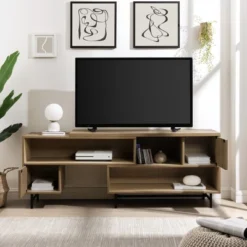 Modern Reeded Door Extendable TV Stand For TVs Up To 50" - Saracina Home -Furniture Shop GUEST 4ec78b70 4c65 40cb ac6e 350b0e995cb0