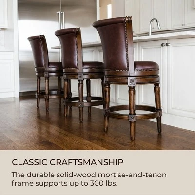 Maven Lane Pullman Wooden Kitchen Bar Height Stool With 180 Degrees Swivel 5 Maven Lane Pullman Wooden Kitchen Bar Height Stool With 180 Degrees Swivel - Image 3