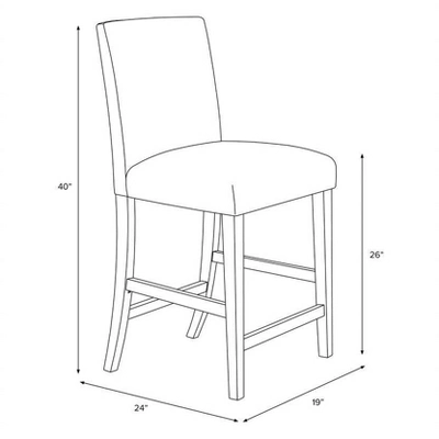 25" Velvet Parsons Counter Height Barstool Wood - Threshold™ 7 25" Velvet Parsons Counter Height Barstool Wood - Threshold™ - Image 5