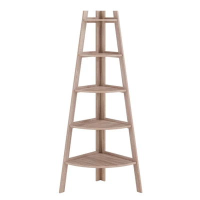 63" X 26.5" Five-Tier Pyramid Corner Ladder Shelf - Danya B. 8 63" X 26.5" Five-Tier Pyramid Corner Ladder Shelf - Danya B. - Image 6