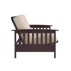 Full Size Holly Espresso Wood Arm Futon Frame With 6" Microfiber Mattress Tan - Room & Joy -Furniture Shop GUEST 50b30d4a c994 4547 8edf 9da6cb84b9a5