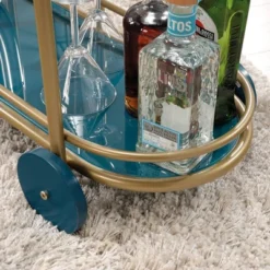 Coral Cape Bar Cart With Metal And Glass Satin Gold - Sauder -Furniture Shop GUEST 50c204ec 2695 4778 acab a285061c3c08