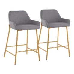 Set Of 2 Daniella Metal/Polyester Counter Height Barstools - LumiSource -Furniture Shop GUEST 513a695f 236b 4168 bc37 98404624dc70
