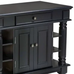 Americana Kitchen Island With Wood Top Black - Home Styles